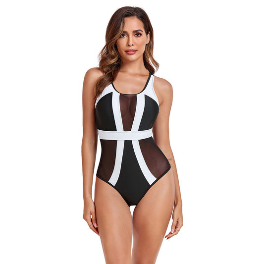 Rovikna Women's Color Block One-Piece Swimsuit