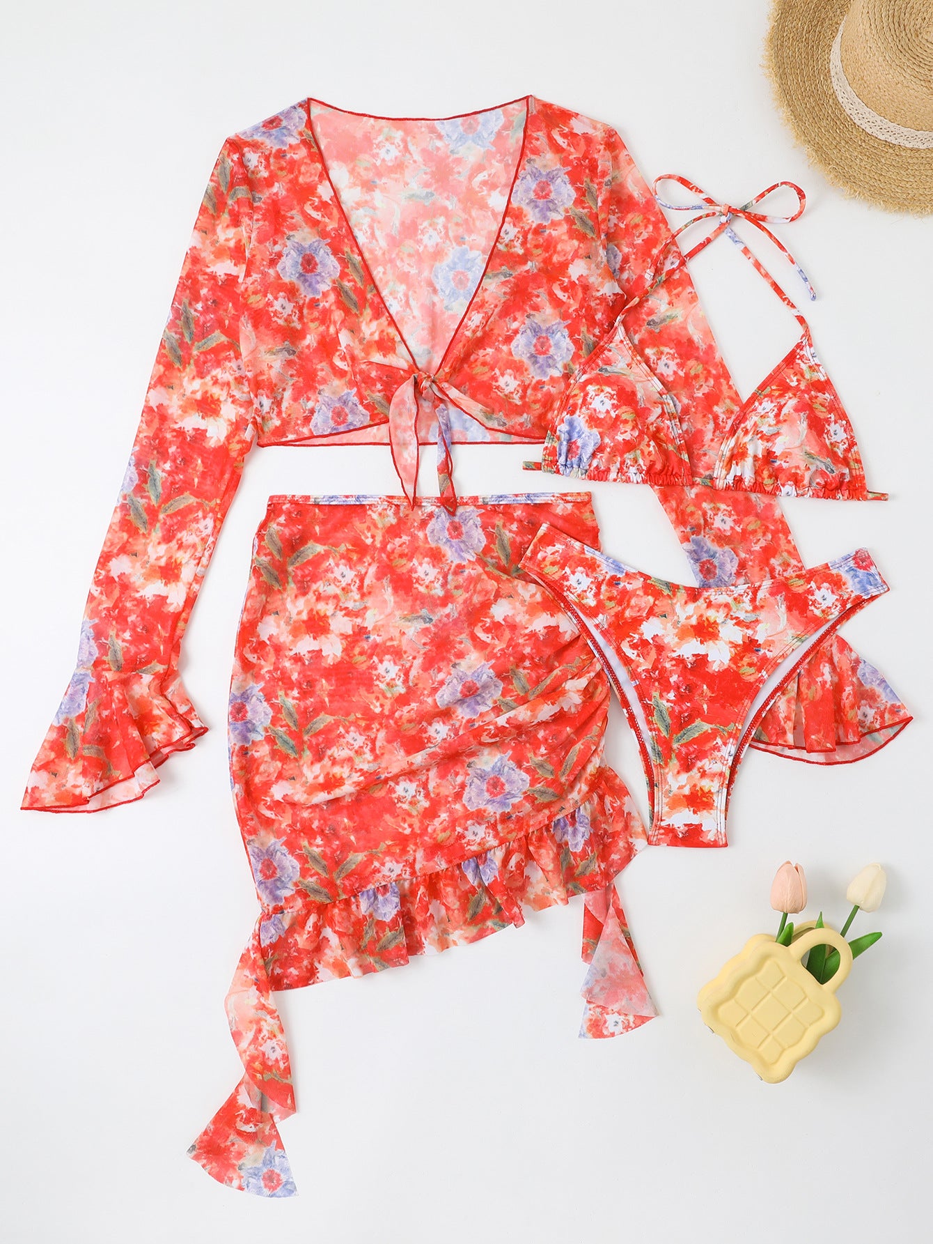 Beach swimsuit sexy beach skirt split swimsuit comfortable beach swimsuit