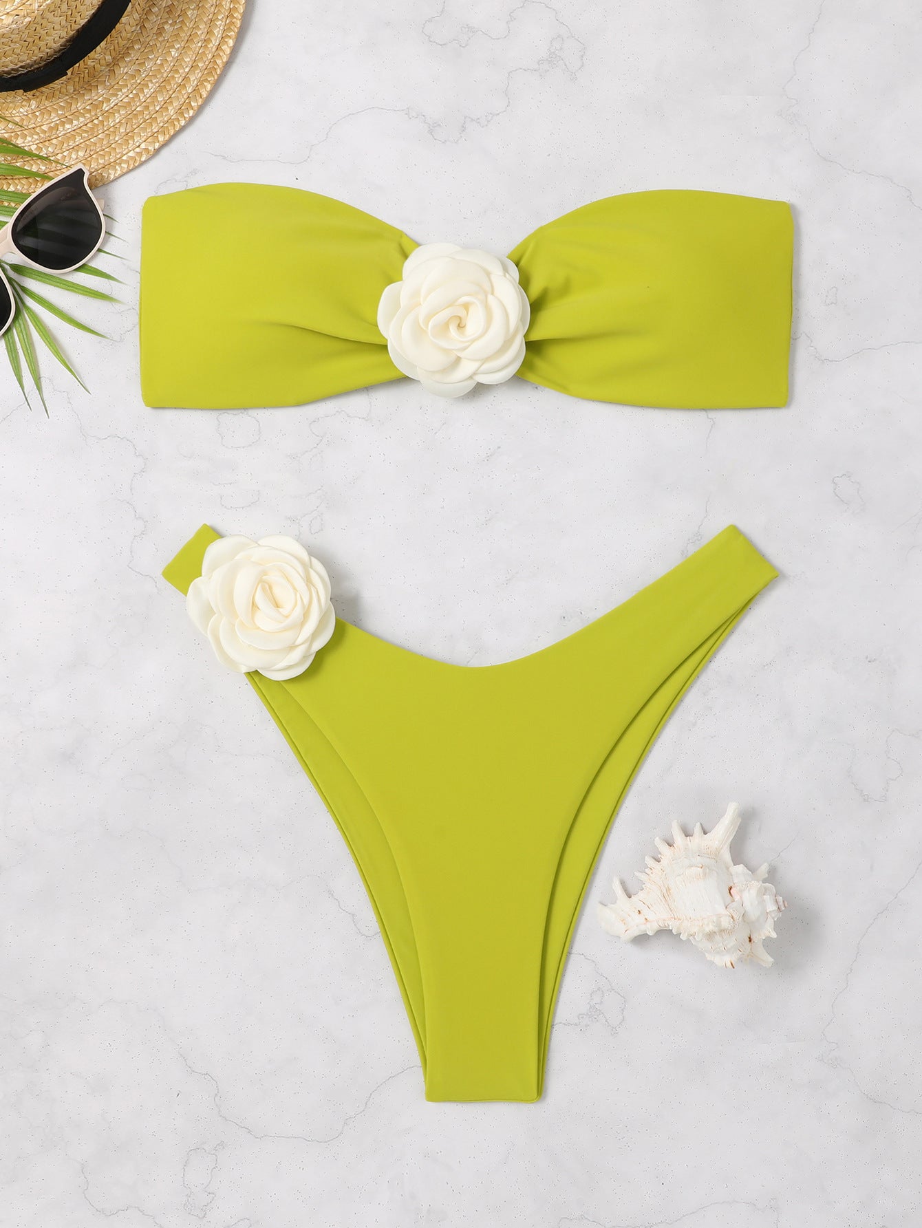 Split swimsuit sexy halter big chest steel bracket gathers small chest bikini set bikini