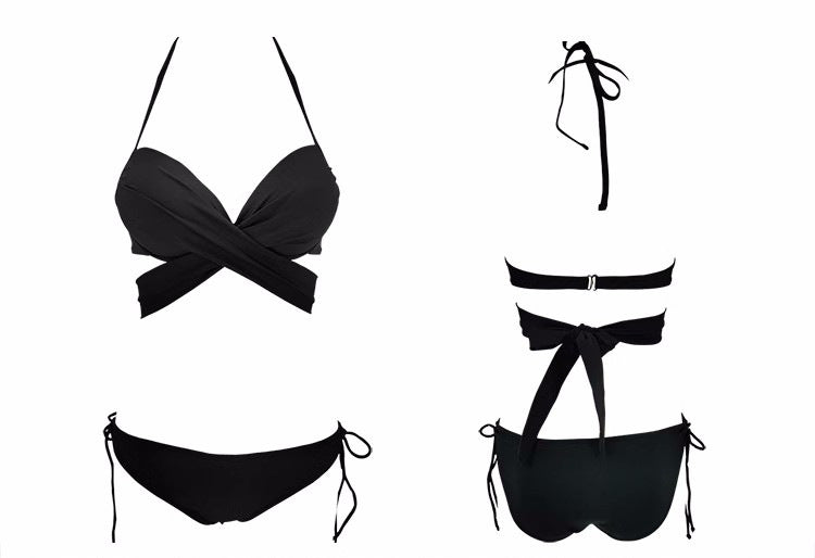 ROVIKNA Women's Cross-Front Bikini Set - Adjustable and Flattering Design