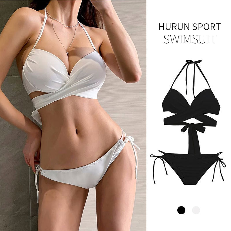 ROVIKNA Women's Cross-Front Bikini Set - Adjustable and Flattering Design