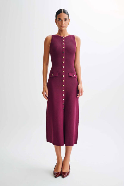 Elegant Sleeveless Button-Up Midi Dress – Chic & Timeless Style