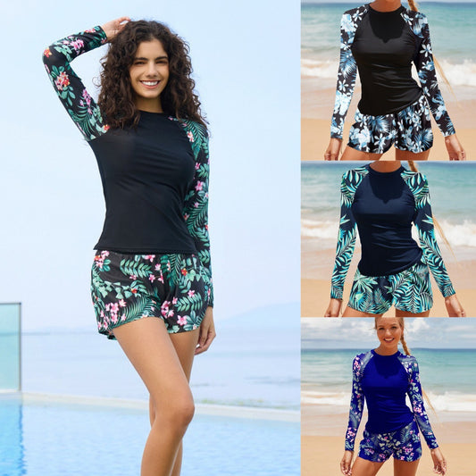 ROVIKNA 2025 new swimsuit fashion bikini long-sleeved wetsuit split swimsuit women's bikini